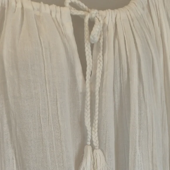 VITAMIN A COSTA CAFTAN WHITE CRINKLE COTTON COVER UP NWT SIZE -S - Picture 4 of 10